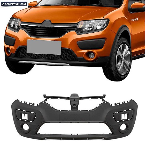 Parachoque Sandero Stepway 15/20 Dianteiro Preto Liso