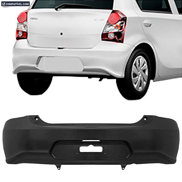Parachoque Etios Hatch 17/... Traseiro Preto Liso