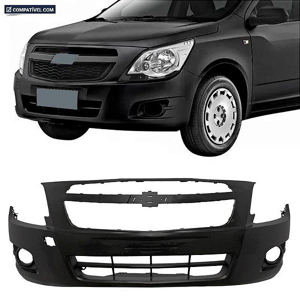 Parachoque Cobalt 12/15 Dianteiro Preto Liso c/ Farol
