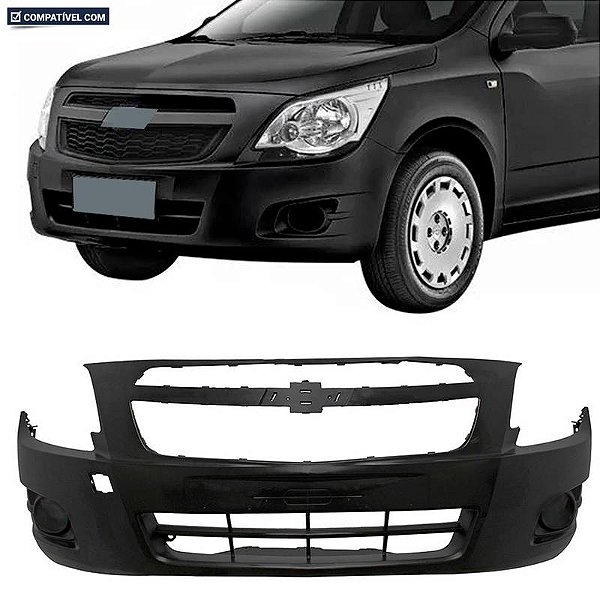 Parachoque Cobalt 12/15 Dianteiro Preto Liso s/ Farol
