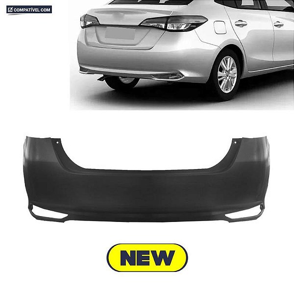 Parachoque Yaris Sedan 18/... Traseiro Preto Liso