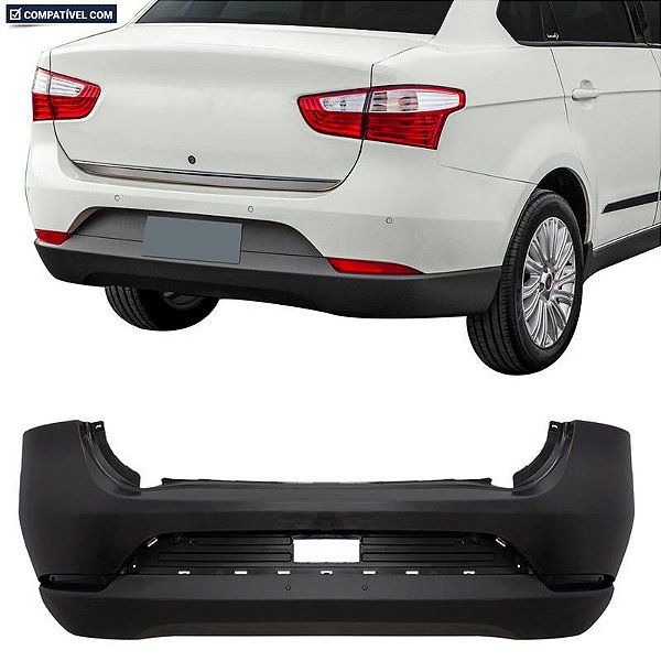 Parachoque Gran Siena 12/... Traseiro Preto Liso/Parcial