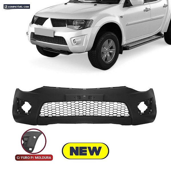 Parachoque L 200 TRITON 10/16 Dianteiro Preto Liso c/ grade c/ furo p/ moldura