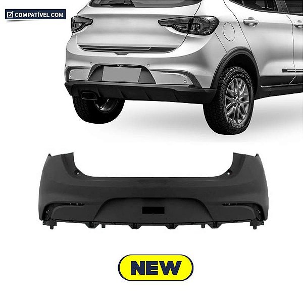 Parachoque Argo HGT/TREKKING 17/... Traseiro Preto Liso s/ furo p/ sensor