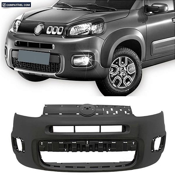 Parachoque Uno Way 14/16 Dianteiro Preto Liso c/ e s/ farol