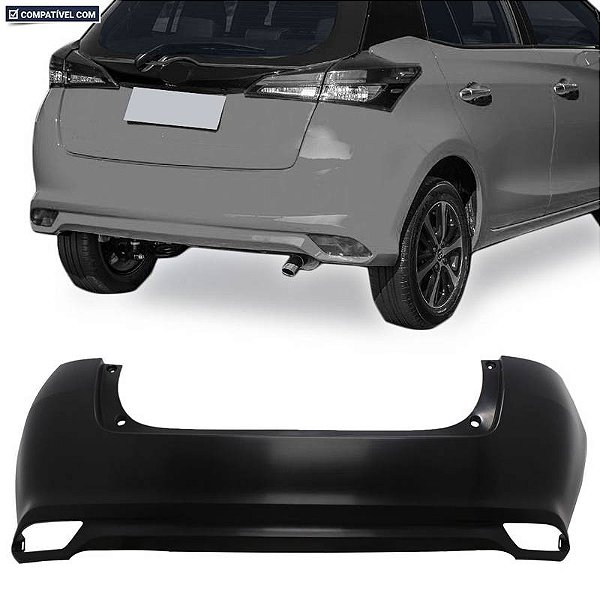 Parachoque Yaris Hatch 18/... Traseiro Preto Liso