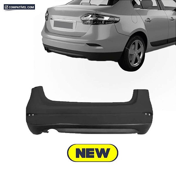 Parachoque Fluence 10/16 Traseiro Preto Liso
