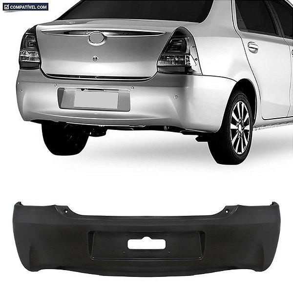 Parachoque Etios Sedan 12/16 Traseiro Preto Listo