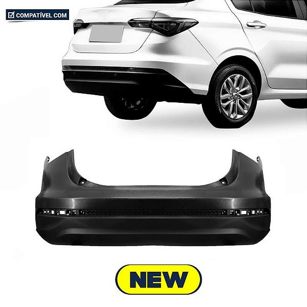 Parachoque Cronos 18/... Traseiro Preto Liso Parcial s/ furo  p/ sensores