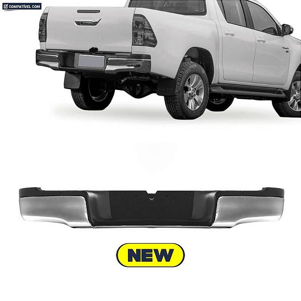 Parachoque Hilux 16/18 Traseiro Cromado c/ Pisante