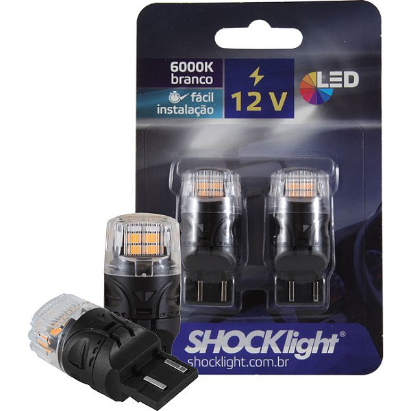 LED T20 - 16 LEDS - 2835/4216  2-POLOS 12V LARANJA