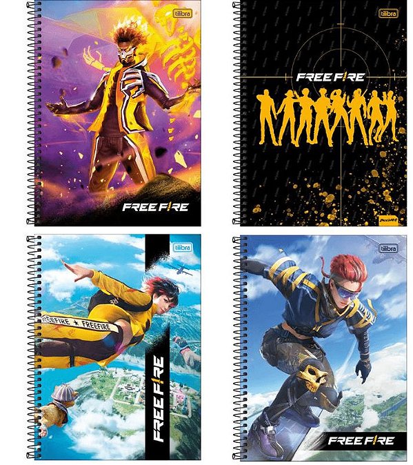 Caderno Universitário 1 Matéria Capa Dura Free Fire 80 Folhas - Recom