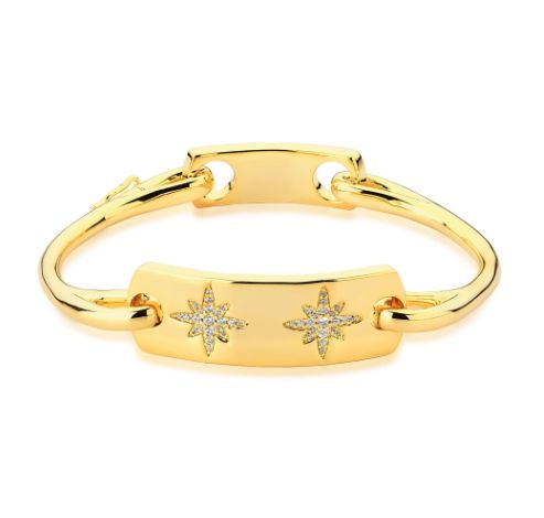 Bracelete Estrela Banho Ouro 18k.