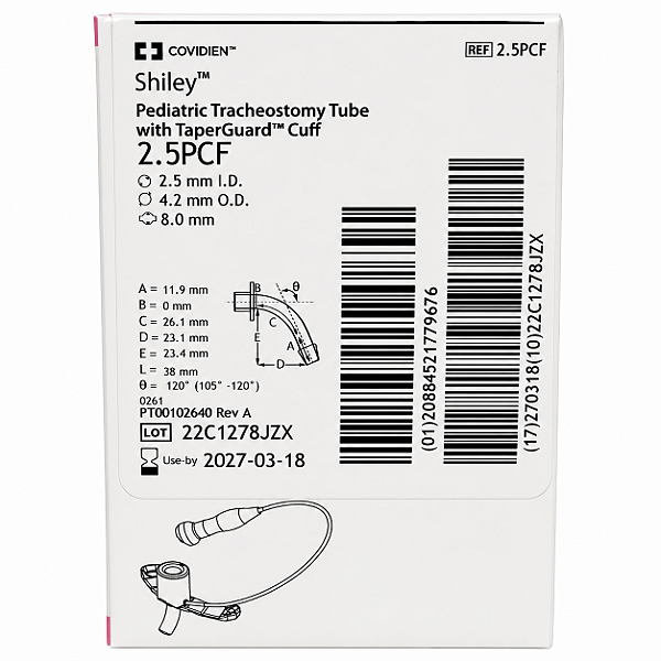 Cânula de Traqueostomia Shiley 2.5PCF Pediátrica com Cuff Covidien
