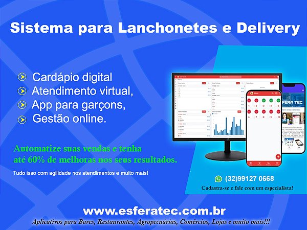 Aplicativos para vendas e divulgação.