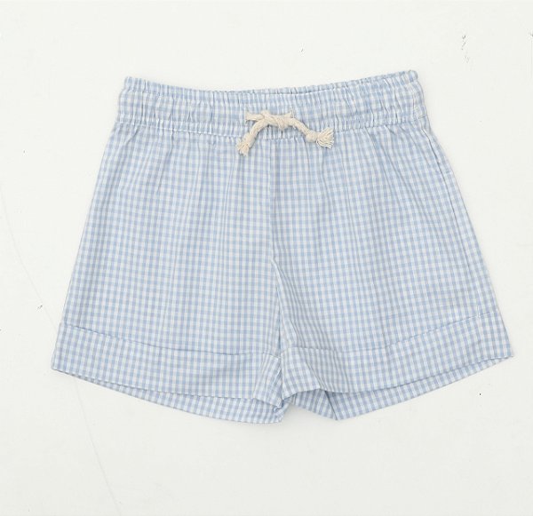 Shorts vichy - azul céu