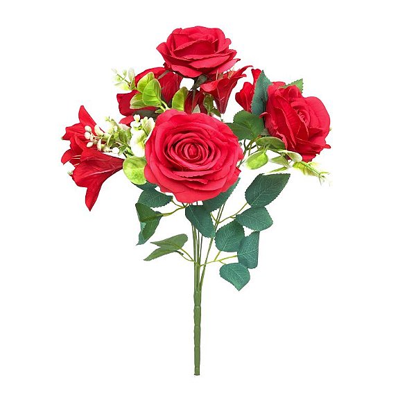 BUQUE ROSA C/LIRIO VERMELHA FG-0030VM