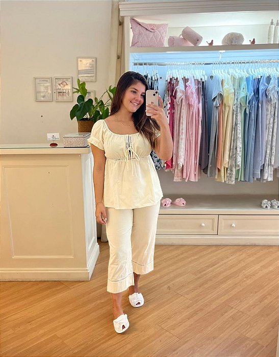 Pijama Cristal Calça Capri