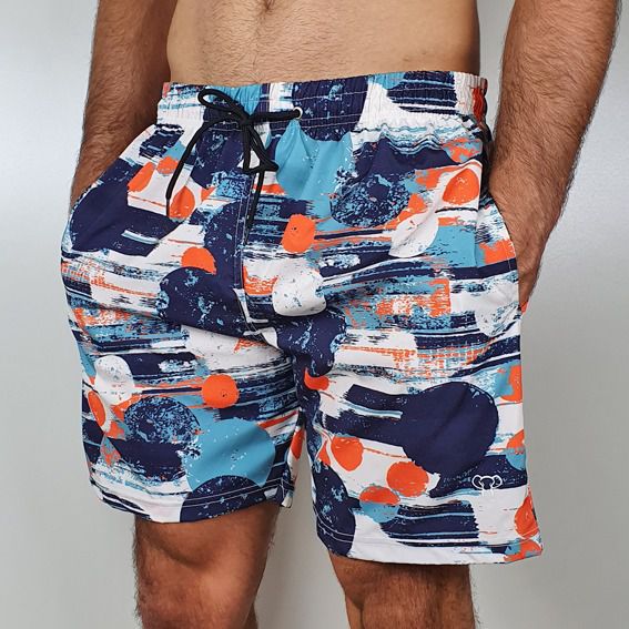 Shorts Elastic Sublimado Masc Adulto 3 Bolsos Texture