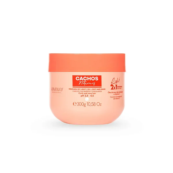 Máscara Cachos Naturais 2x1 Light 300g - Arvensis
