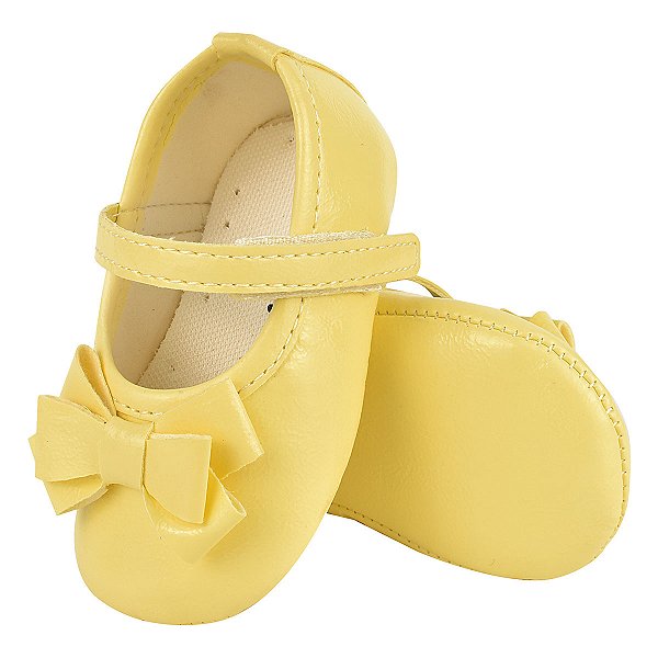 SAPATILHA FEMININA ECONOMICA - COR AMARELO   - LAÇO DUPLO -  LINHA BABY