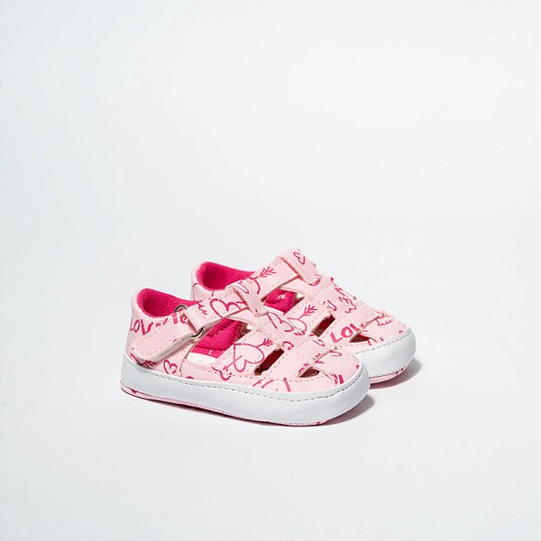 SANDALIA ZILDA FEMININA - COR ROSA LOVE - LINHA BABY