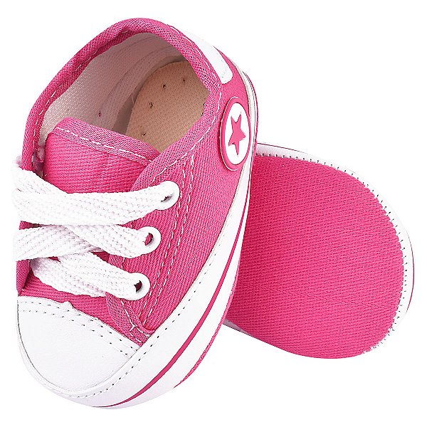 TENIS STARZINHO - COR PINK - EMBORRACHADO ESTRELA - MATERIAL LONA - LINHA BABY