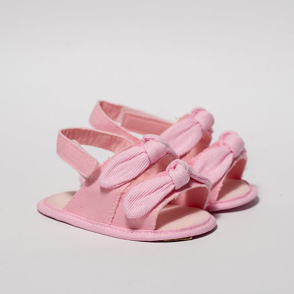 SANDALIA FEMININA 2023 - MODELO LAÇO NÓ - COR ROSA - LINHA BABY