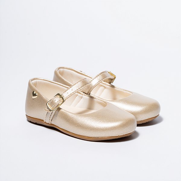 SAPATILHA FEMININA - COR OURO PEROLADO - MATERIAL SINTETICO - LINHA KIDS
