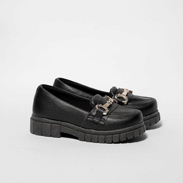 MOCASSIM OXFORD FEMININO - COR PRETO - DETALHE ABS - LINHA KIDS