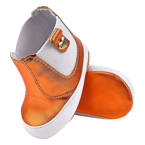BOTA PARIS MENINA - COR ORANGE METALIZADO - LINHA BABY