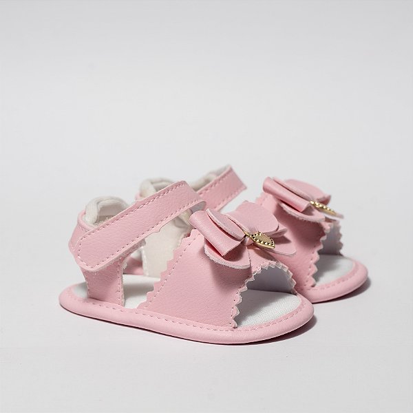 SANDALIA FEMININA SOFIA - LAÇO PINGENTE - COR ROSA  - LINHA BABY