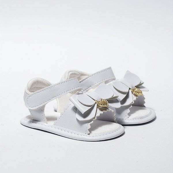 SANDALIA FEMININA SOFIA - LAÇO PINGENTE - COR BRANCA - LINHA BABY