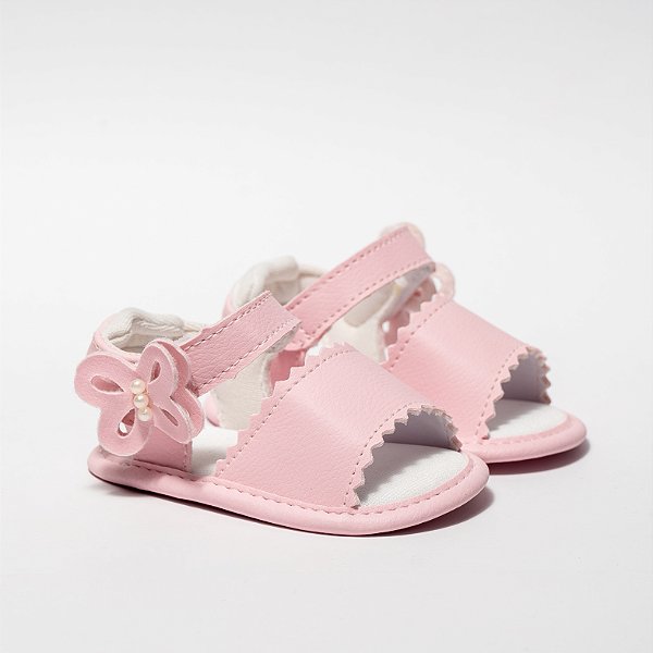 SANDALIA FEMININA MAYA - ENFEITE BORBOLETA NO VELCRO - COR ROSA - LINHA BABY