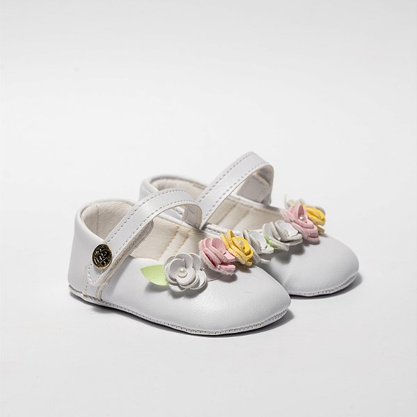 SAPATILHA FEMININA - MODELO FLORESCER - COR BRANCA - LINHA BABY