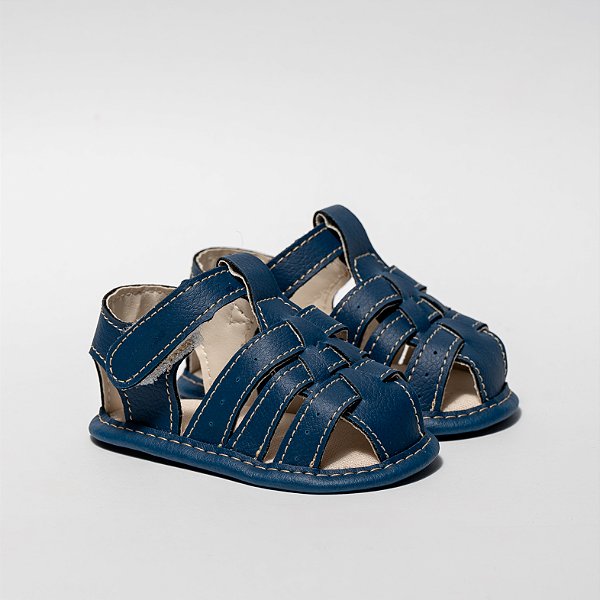 SANDÁLIA MASCULINA - MODELO FRANCISCANA FECHADA - COR MARINHO - LINHA BABY
