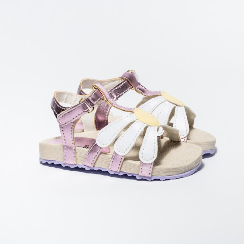 BIRKEN MENINA - MODELO MARGARIDA - COR ROSA METALIZADO  - LINHA KIDS