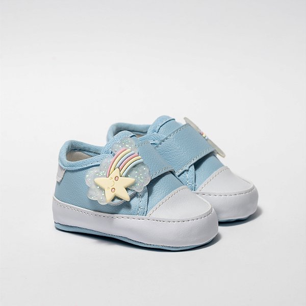 STARZINHO FEMININO  - APLICAÇÃO EMBORRACHADA - COR AZUL BEBE - LINHA BABY