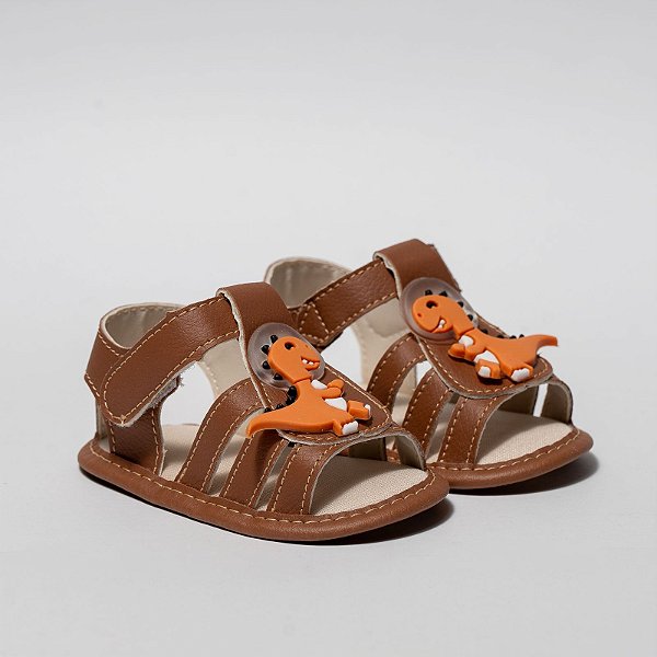 SANDALIA MASCULINA - APLICAÇÃO EMBORRACHADA - COR CARAMELO  - LINHA BABY