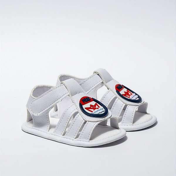 SANDALIA MASCULINA - APLICAÇÃO EMBORRACHADA - COR BRANCO - LINHA BABY