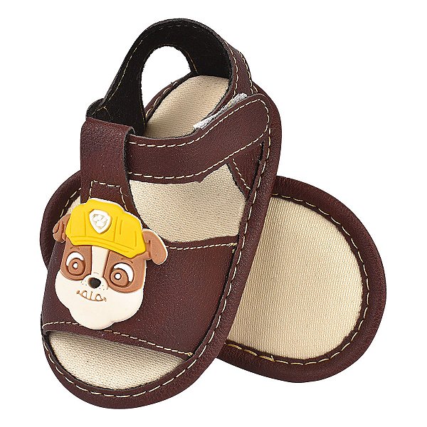 SANDALIA MASCULINA ECONOMICA - COR CAFÉ - APLICAÇÃO CACHORRINHO - LINHA BABY
