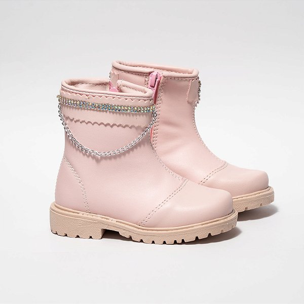 BOTA MENINA GLOW - COR ROSA - APLIQUE EM CORRENTE - LINHA KIDS