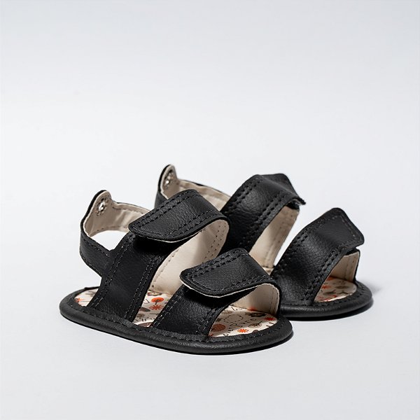 SANDALIA MASCULINA ADVENTURE VELCRO DUPLO - COR PRETO ESCURO- LINHA BABY