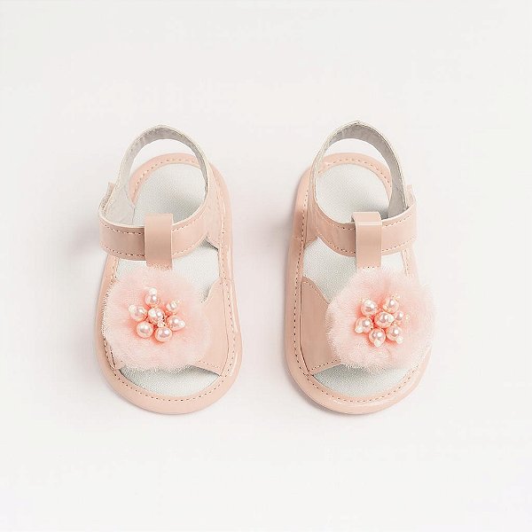 SANDALIA FEMININA POMPOM - COR ROSA - LINHA BABY