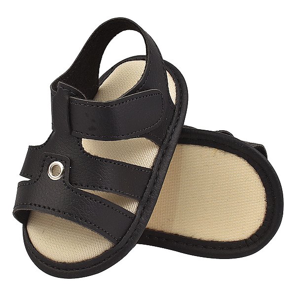 SANDÁLIA MASCULINA - MODELO FRANCISCANA - COR PRETO - LINHA BABY
