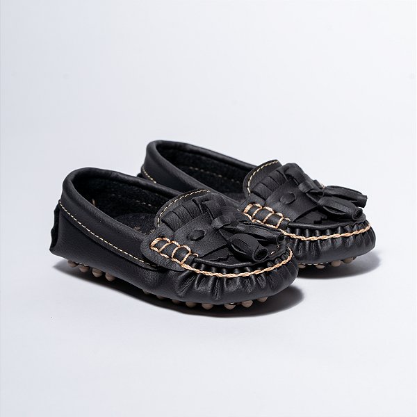 MOCASSIM CRAVINHO UNISSEX - COR PRETO - LINHA KIDS
