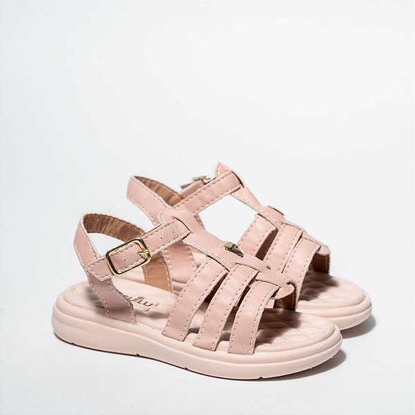 SANDÁLIA FEMININA - MODELO FRANCISCANA MODERNA - COR ROSE- LINHA KIDS