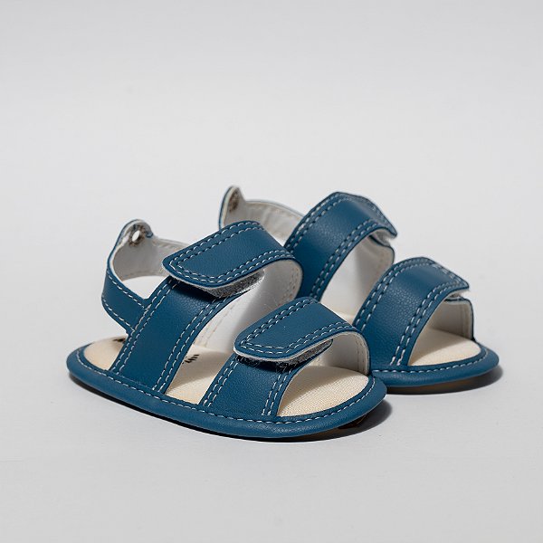SANDALIA MASCULINA ADVENTURE VELCRO DUPLO - COR AZUL PETROLEO/MARINHO - LINHA BABY