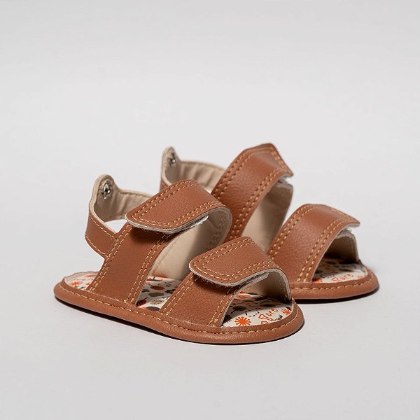 SANDALIA MASCULINA ADVENTURE VELCRO DUPLO - COR CARAMELO - LINHA BABY