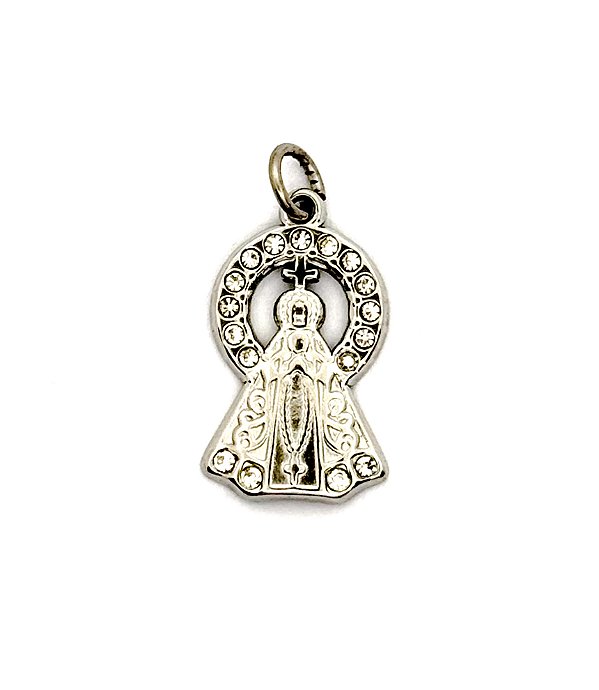 Medalha Inox Nossa Senhora Aparecida com Strass (2,5x1,5cm)
